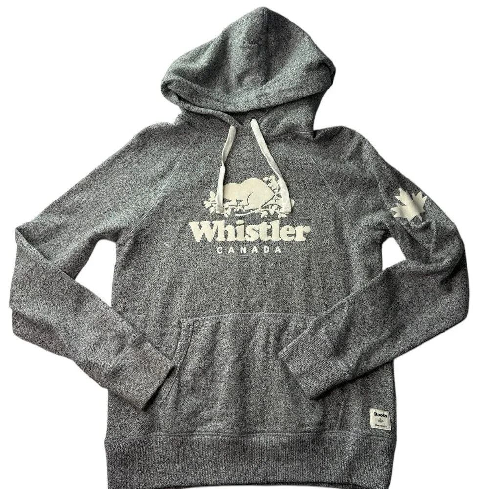 NEW ROOTS Whistler Kanga Hoody Hooded Pullover Sweatshirt Heathered Gray Small - Picture 1 of 10